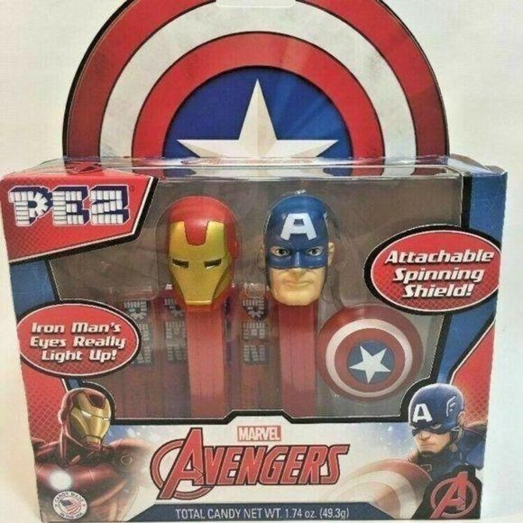 PEZ MARVEL AVENGERS IRON MAN CAP AMERICA collect‎ - Picture 1 of 10